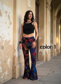 Image 3 of Thai Colorful Patchwork Wide Leg Cotton Pants - 470
