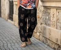 Image 8 of Black Patchwork Yin Yang Festival Pants - 407
