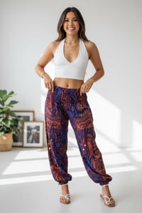 Image 7 of Purple Paisley Winter Harem Pants - 452
