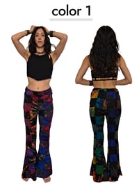 Image 4 of Thai Colorful Patchwork Wide Leg Cotton Pants - 470