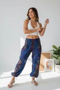 Image 8 of Blue Paisley Warm Harem Pants - 411