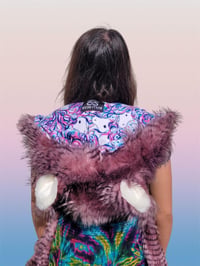Image 8 of Faux Fur Lavender Feather Bolli Bear Hood - 122