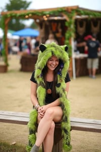Image 5 of Green Feather Bolli Bear Hood - 121