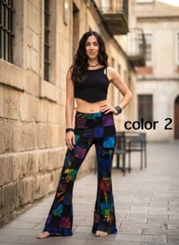 Image 5 of Thai Colorful Patchwork Wide Leg Cotton Pants - 470