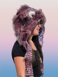 Image 9 of Faux Fur Lavender Feather Bolli Bear Hood - 122