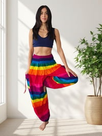 Image 10 of Rainbow Stripes Festival Harem Pants with Pockets - 517