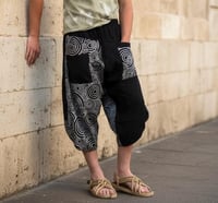 Image 1 of Handmade Thai Cotton Tribal Patchwork Black White Pants - 427