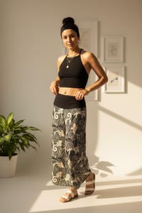 Image 2 of Thai Wide Leg Black Waves Pants - 475