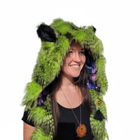 Image 8 of Green Feather Bolli Bear Hood - 121