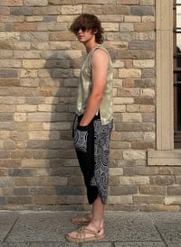 Image 3 of Handmade Thai Cotton Tribal Patchwork Black White Pants - 427