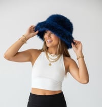 Image 4 of Blue Tipped Faux Fur Bucket Hat - 157