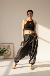 Image 2 of Black Thai Cotton Festival Pants - Abstract Pattern - 408