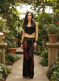 Image 5 of Tie Dye Bell Bottom Pants – High Waist Split Hem Flare - Pink Rainbow - 27