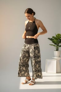 Image 4 of Thai Wide Leg Black Waves Pants - 475