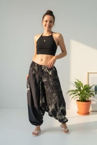 Image 3 of Black Thai Cotton Festival Pants - Abstract Pattern - 408