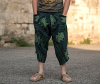 Image 2 of Green Thai Cotton Unisex Pants – Lines and Diamond Pattern - 423