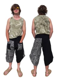 Image 5 of Handmade Thai Cotton Tribal Patchwork Black White Pants - 427
