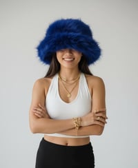 Image 6 of Blue Tipped Faux Fur Bucket Hat - 157