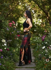 Image 7 of Tie Dye Bell Bottom Pants – High Waist Split Hem Flare - Pink Rainbow - 27