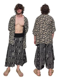 Image 6 of Thai Boho Wide Leg Tribal Print Cotton Palazzo Unisex Pants - 459