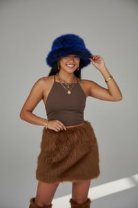 Image 7 of Blue Tipped Faux Fur Bucket Hat - 157