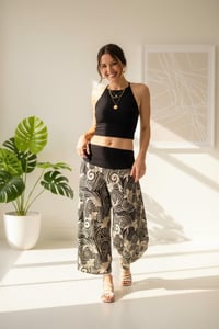 Image 7 of Thai Wide Leg Black Waves Pants - 475