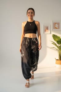 Image 5 of Black Thai Cotton Festival Pants - Abstract Pattern - 408