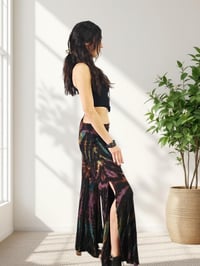 Image 8 of Tie Dye Bell Bottom Pants – High Waist Split Hem Flare - Purple Blue Rainbow - 28