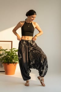Image 6 of Black Thai Cotton Festival Pants - Abstract Pattern - 408