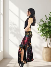 Image 11 of Tie Dye Bell Bottom Pants – High Waist Split Hem Flare - Pink Rainbow - 27