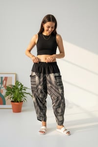 Image 3 of Thai Cotton Harem Pants - Stripes Diamond Pattern - 464