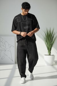 Image 6 of Black Balloon Pants with Drawstring - 401