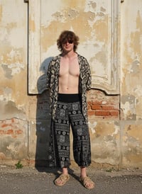 Image 8 of Thai Boho Wide Leg Tribal Print Cotton Palazzo Unisex Pants - 459