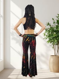 Image 12 of Tie Dye Bell Bottom Pants – High Waist Split Hem Flare - Pink Rainbow - 27