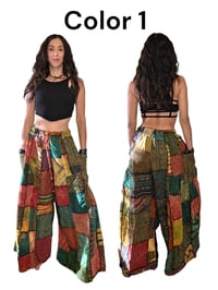 Image 5 of Thai Colorful Patchwork Wide Leg Cotton Pants - 469