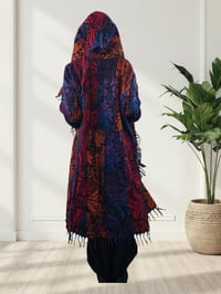Image 10 of Hooded Festival Paisley Wizard Fringe Cloak - Pink/Purple/Blue