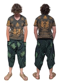 Image 8 of Green Thai Cotton Unisex Pants – Lines and Diamond Pattern - 423