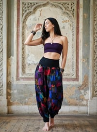 Image 1 of Patchwork Tie Dye Harem Pants | Unisex Boho Festival Trousers - 25