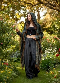 Image 1 of Fringe Hooded Festival Paisley Wizard Cloak - Blue