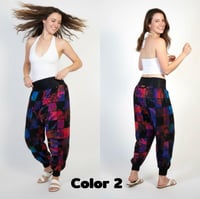 Image 4 of Patchwork Tie Dye Harem Pants | Unisex Boho Festival Trousers - 25