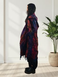 Image 14 of Hooded Festival Paisley Wizard Fringe Cloak - Pink/Purple/Blue