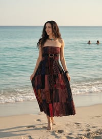 Image 5 of Patch Boho Wrap Skirt Thai Rayon Coconut Buckle Festival Convertible Dress - 702