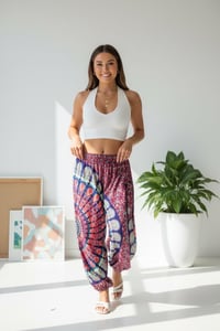 Image 6 of Mandala Harem Pants: High Crotch Elastic Waist Boho Trousers