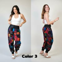 Image 5 of Patchwork Tie Dye Harem Pants | Unisex Boho Festival Trousers - 25