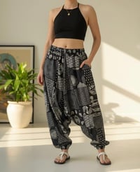 Image 1 of Black & White Patterned Thai Cotton Pants - 400