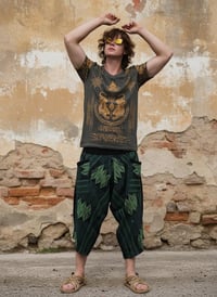 Image 9 of Green Thai Cotton Unisex Pants – Lines and Diamond Pattern - 423