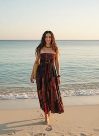 Image 6 of Patch Boho Wrap Skirt Thai Rayon Coconut Buckle Festival Convertible Dress - 702