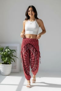 Image 7 of Mandala Harem Pants: High Crotch Elastic Waist Boho Trousers
