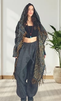 Image 7 of Fringe Hooded Festival Paisley Wizard Cloak - Blue