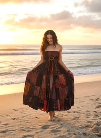 Image 7 of Patch Boho Wrap Skirt Thai Rayon Coconut Buckle Festival Convertible Dress - 702
